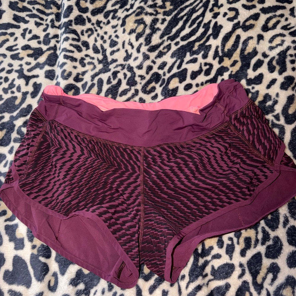 Lululemon Athletica Black and Purple Shorts